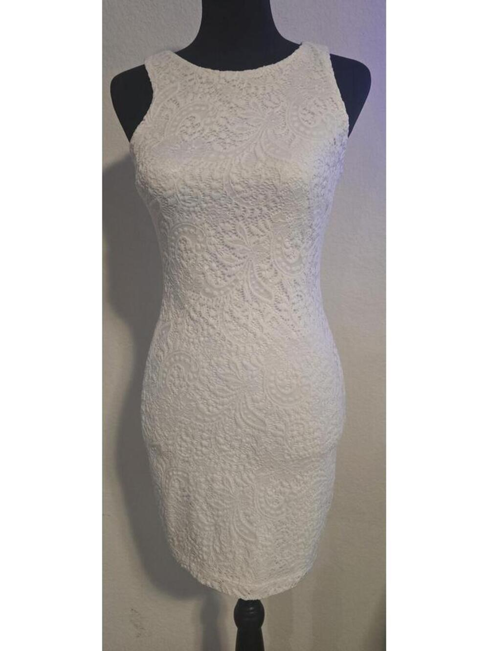 Honey and Rosie White Lace Bodycon Dress Small